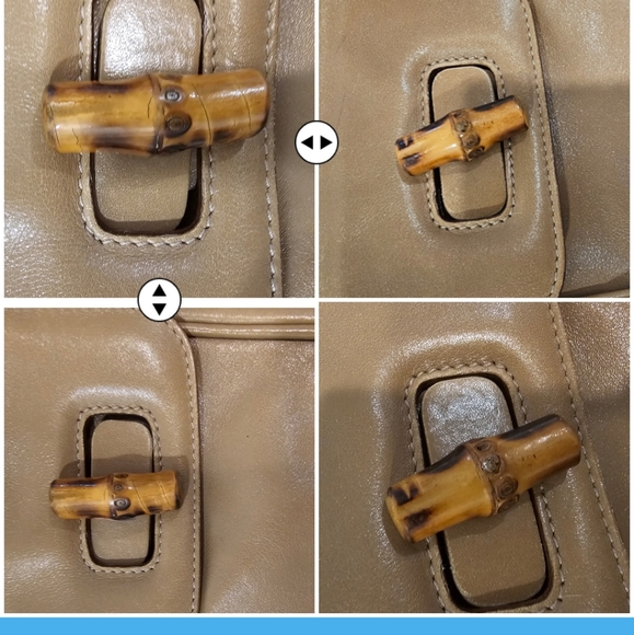 GUCCI 🔥🔥HOST PICK🔥🔥Vintage Bamboo Handle Drawstring Leather  Backpack - Picture 13 of 16